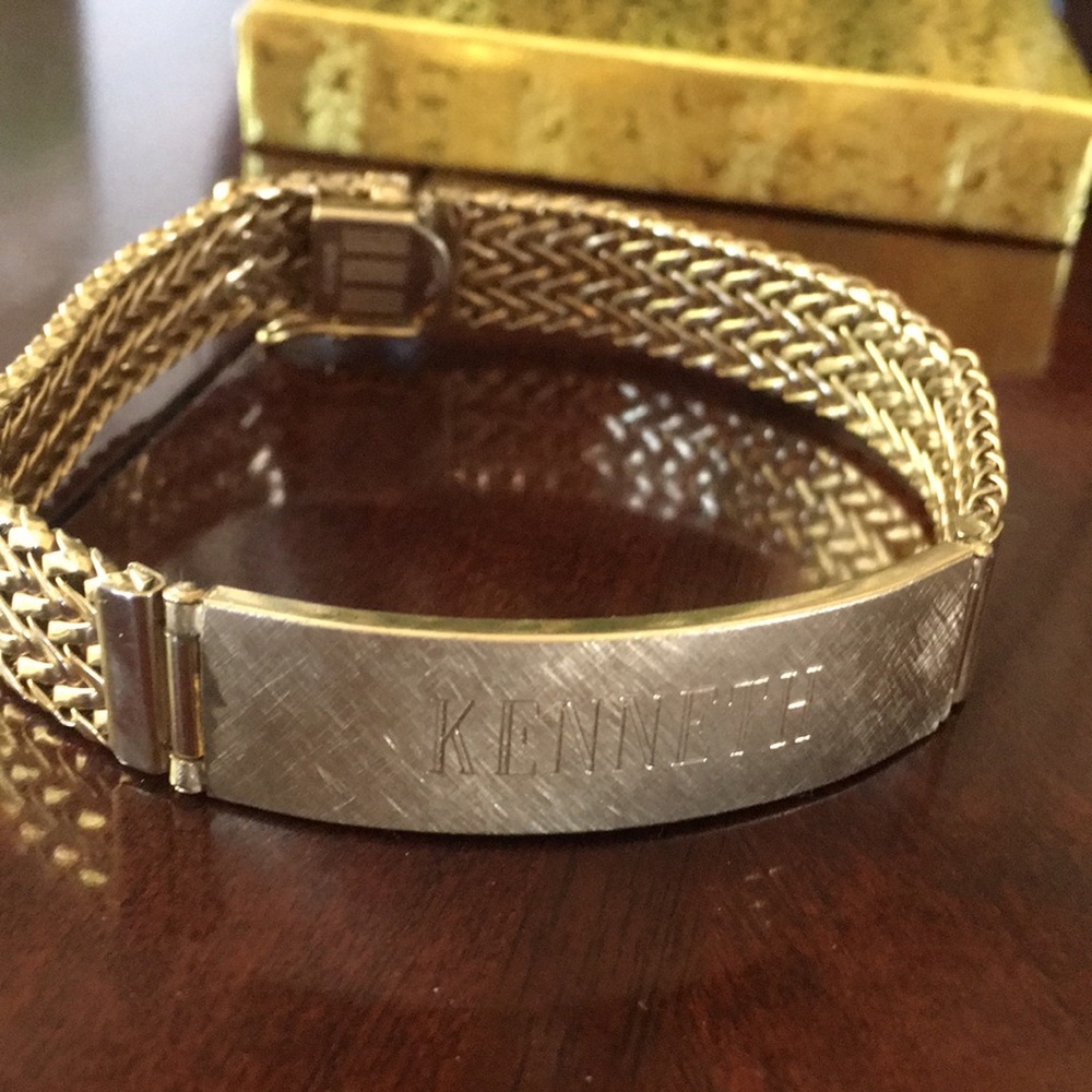 1960s vintage 12k Gold GF ID Name Tag Bracelet